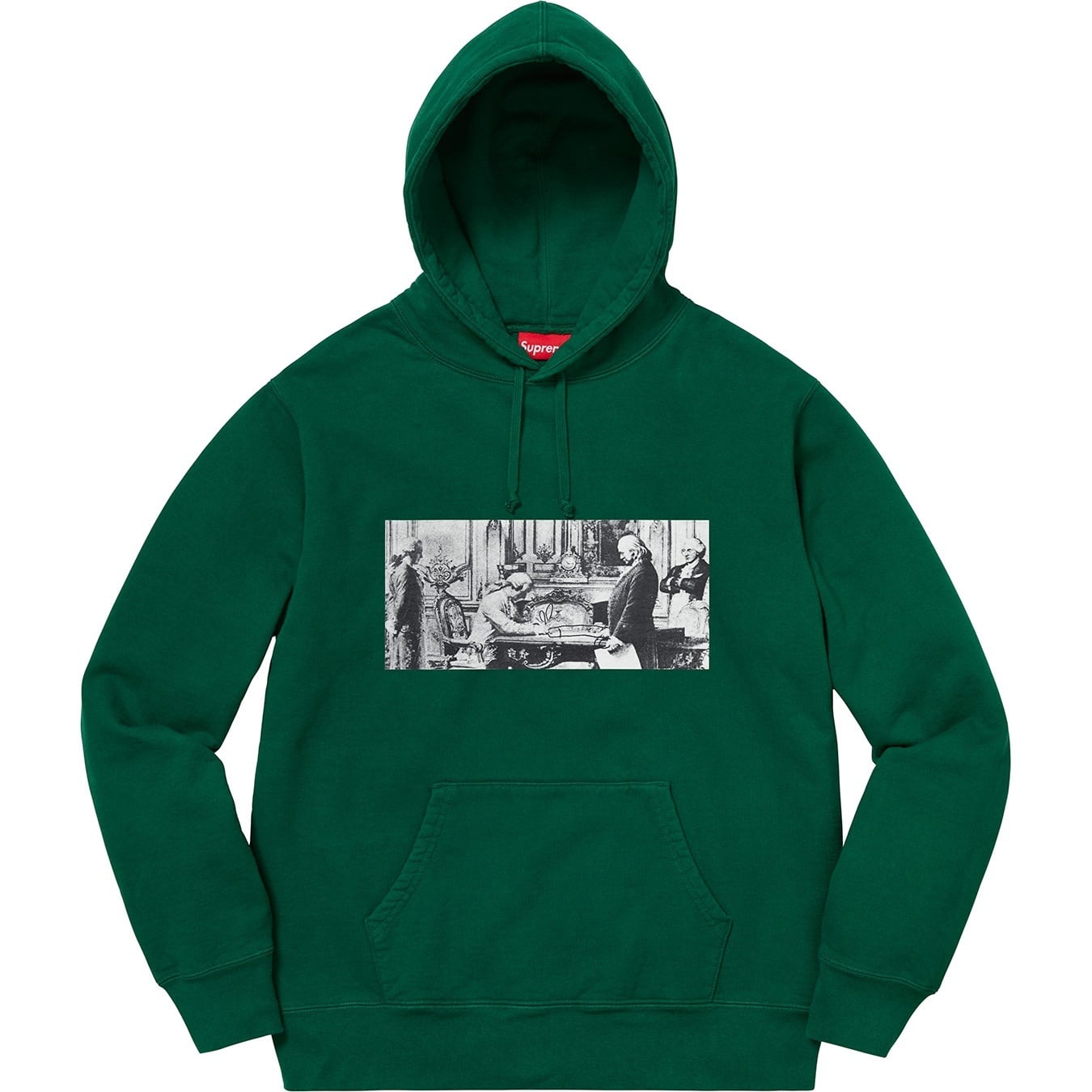 Mike Kelley/Supreme Franklin Signing the Treaty of Alliance with French Officials Hooded Sweatshirt view 2